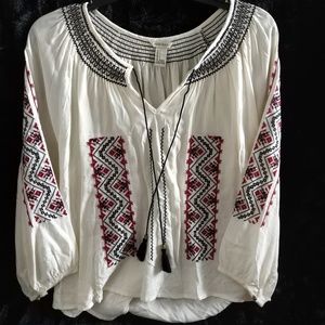NWOT Embroidered top